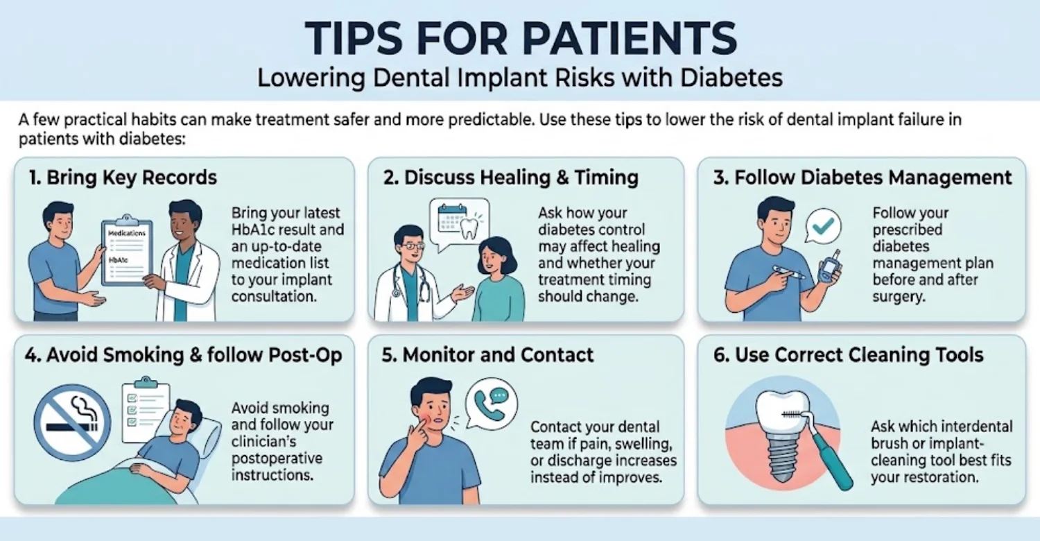 Dental Implant Failure in Patients With Diabetes infographic